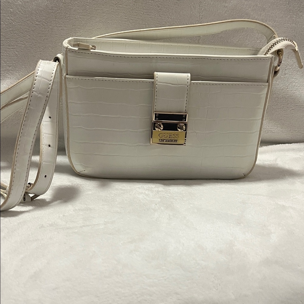 Guess Cream Crossbody Bag with Gold Accent (N)